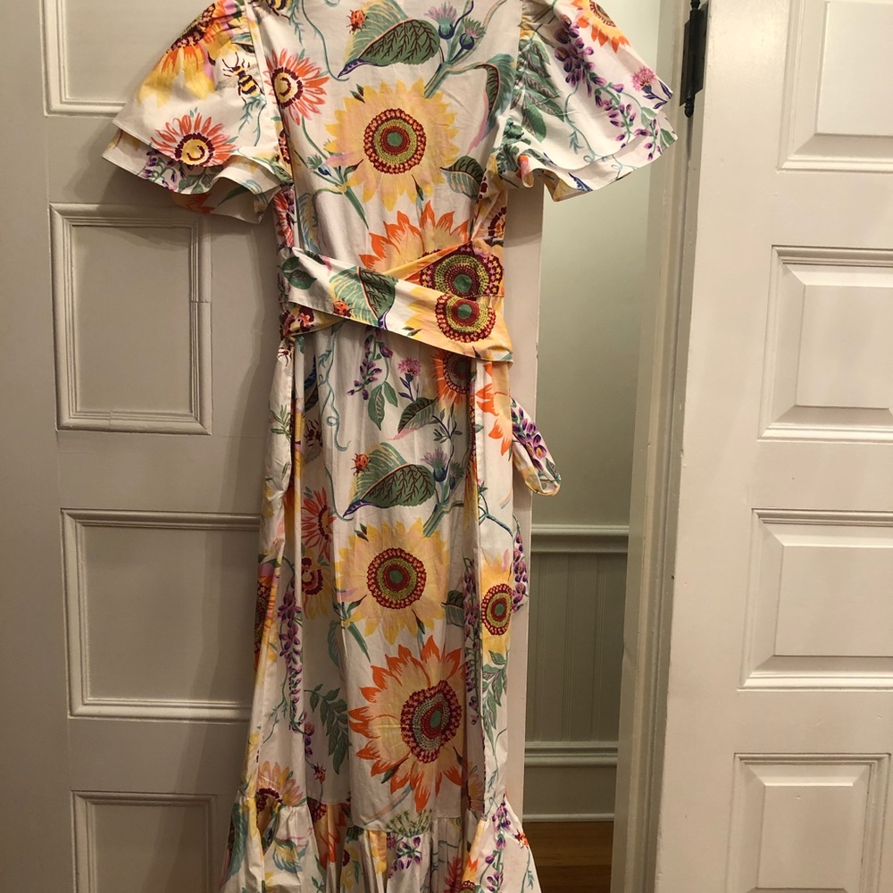Banjanan Floral Dress - White, Yellow, Orange, Purple - Picture 6 of 7